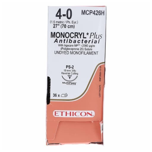 Синтетический рассасывающийся шовный материал Ethicon Monocryl plus